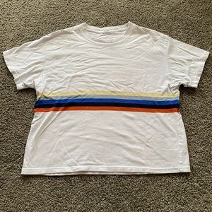 Brandy Melville John Galt Rainbow Stripe Tshirt